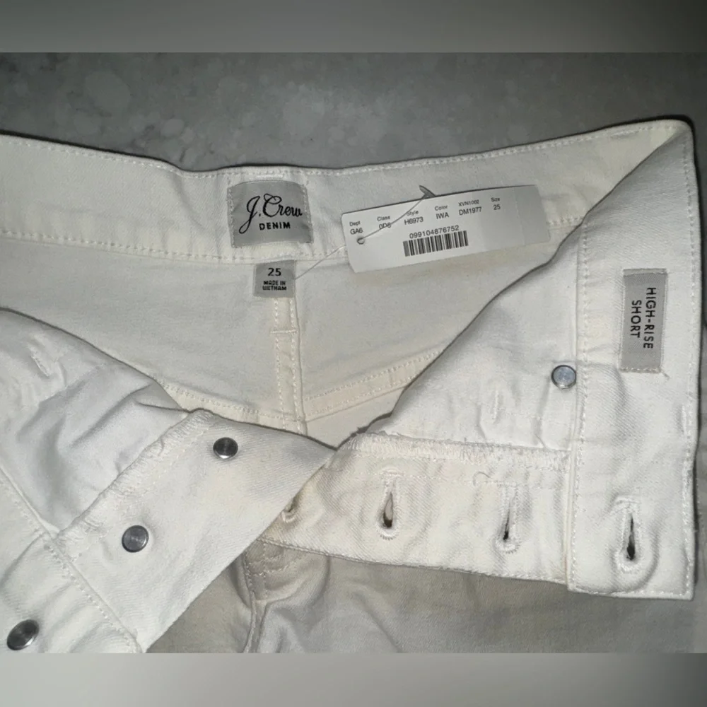 J.Crew Shorts Womens High Rise Button Fly‎ White Denim